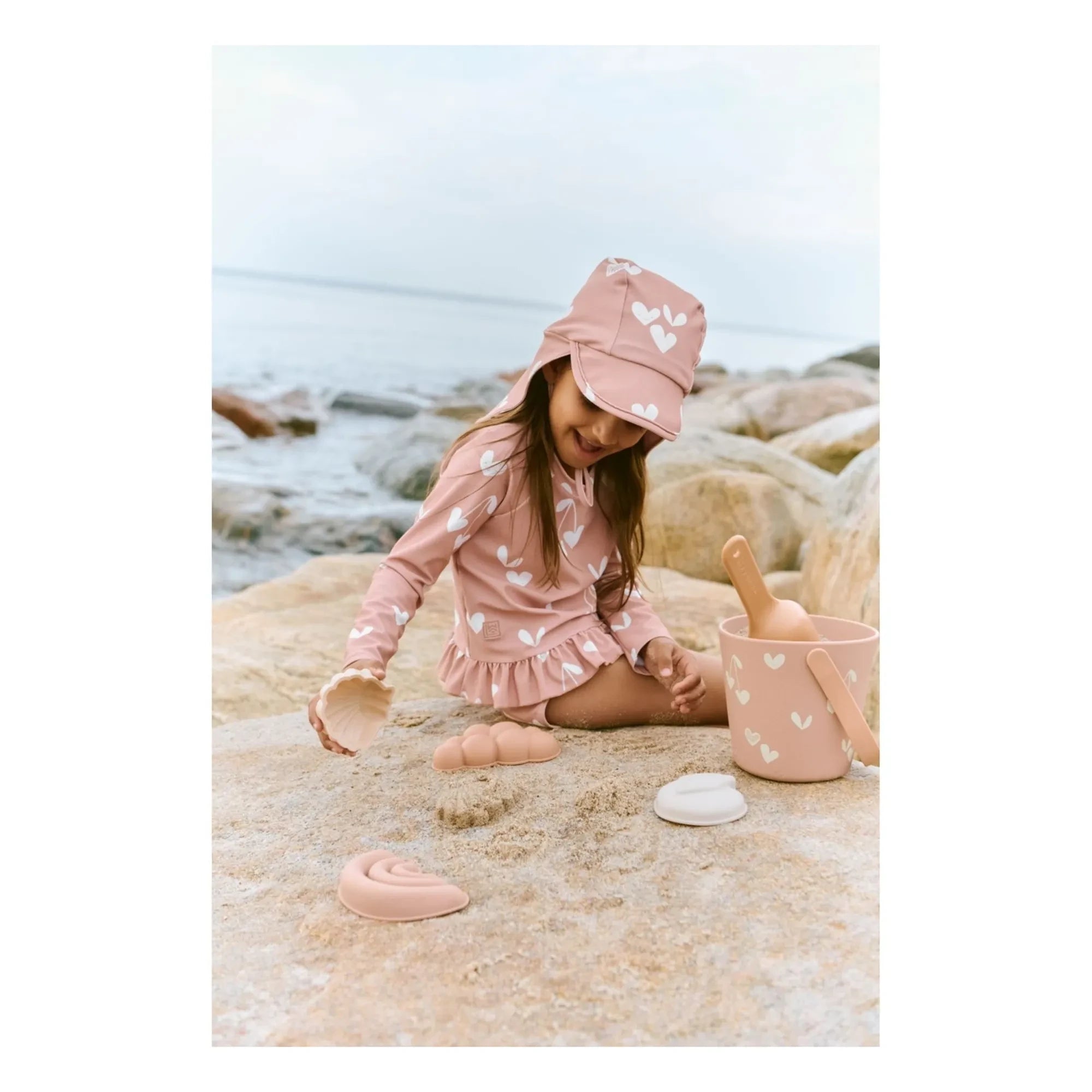 Liewood - Cecilia Hearts UV Protective Hat | Pink