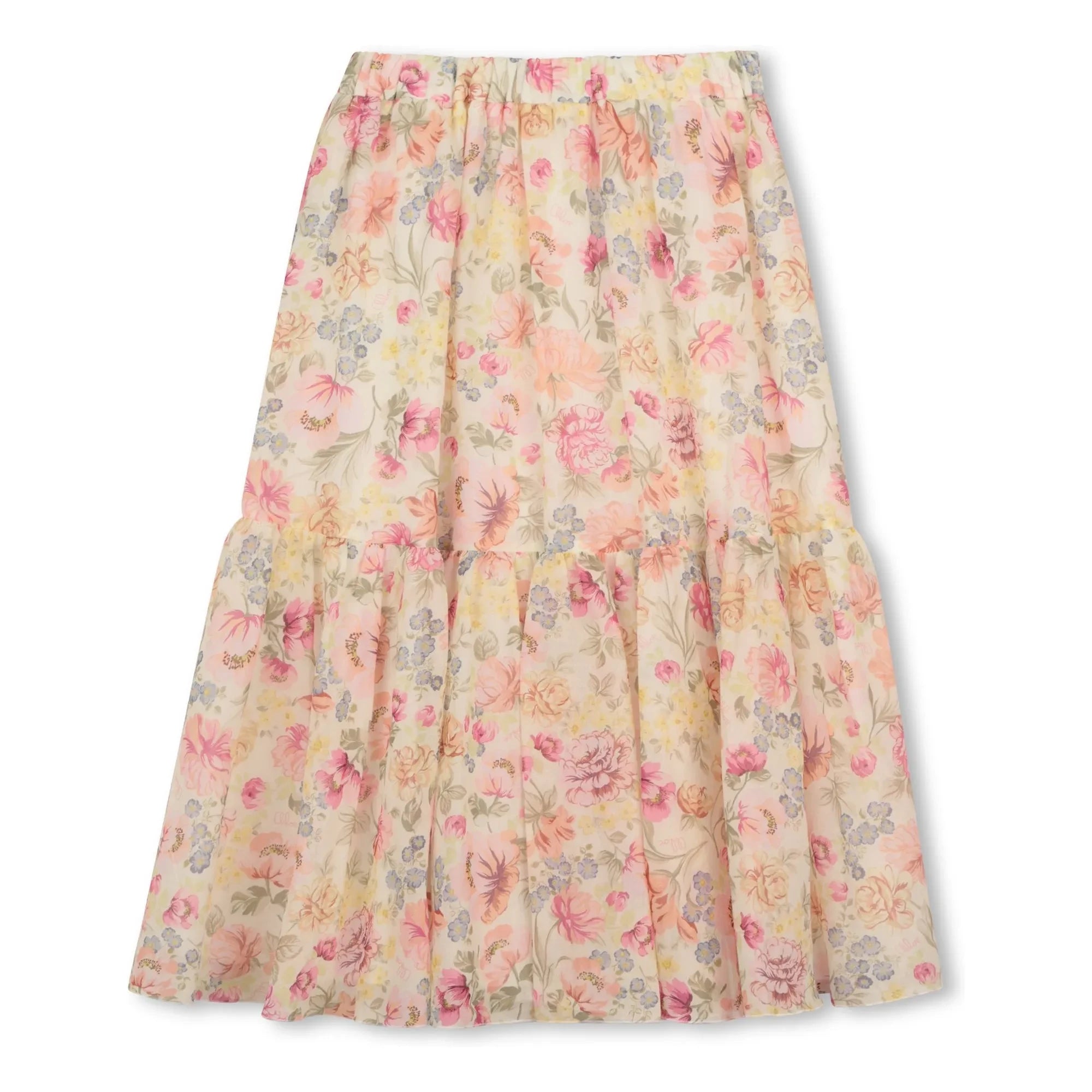 Chloé - Organic cotton floral print skirt | Cream