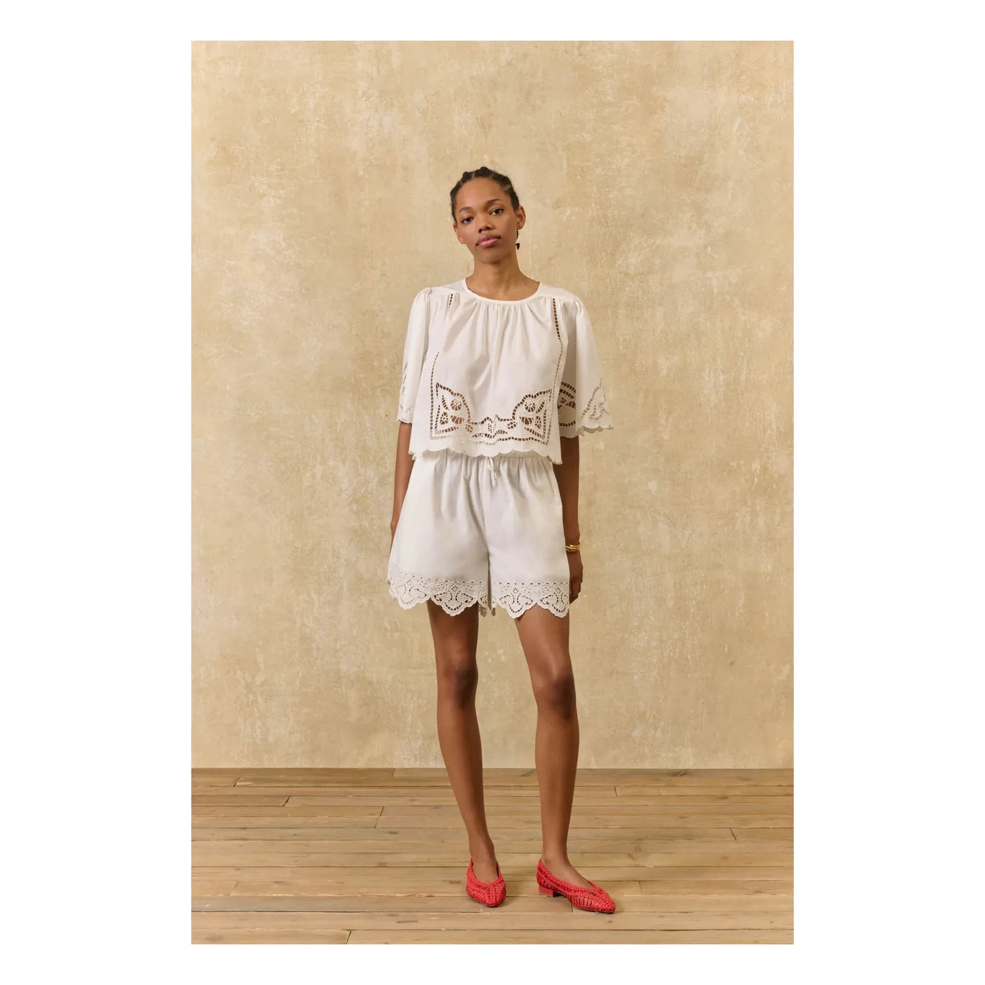 Louise Misha - Organic Cotton Boxi Shorts | White