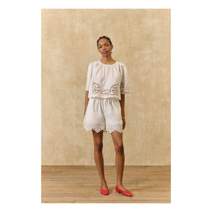 Louise Misha - Organic Cotton Boxi Shorts | White