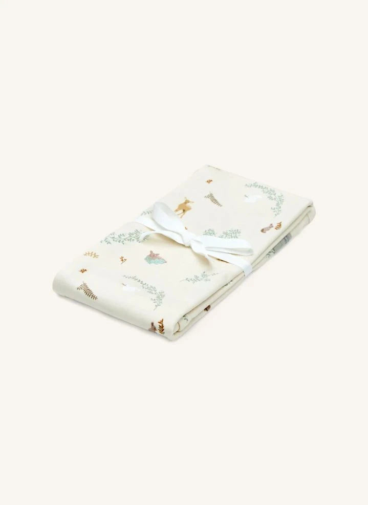 Cam Cam - Woodland Jersey Swaddle Blanket | Ecru