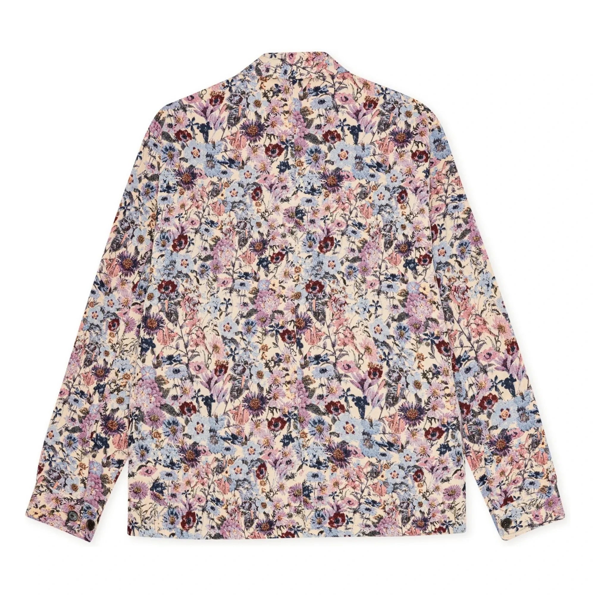 Les Deux - Hugh Jacquard Cotton Floral Overshirt | Rose Ivory
