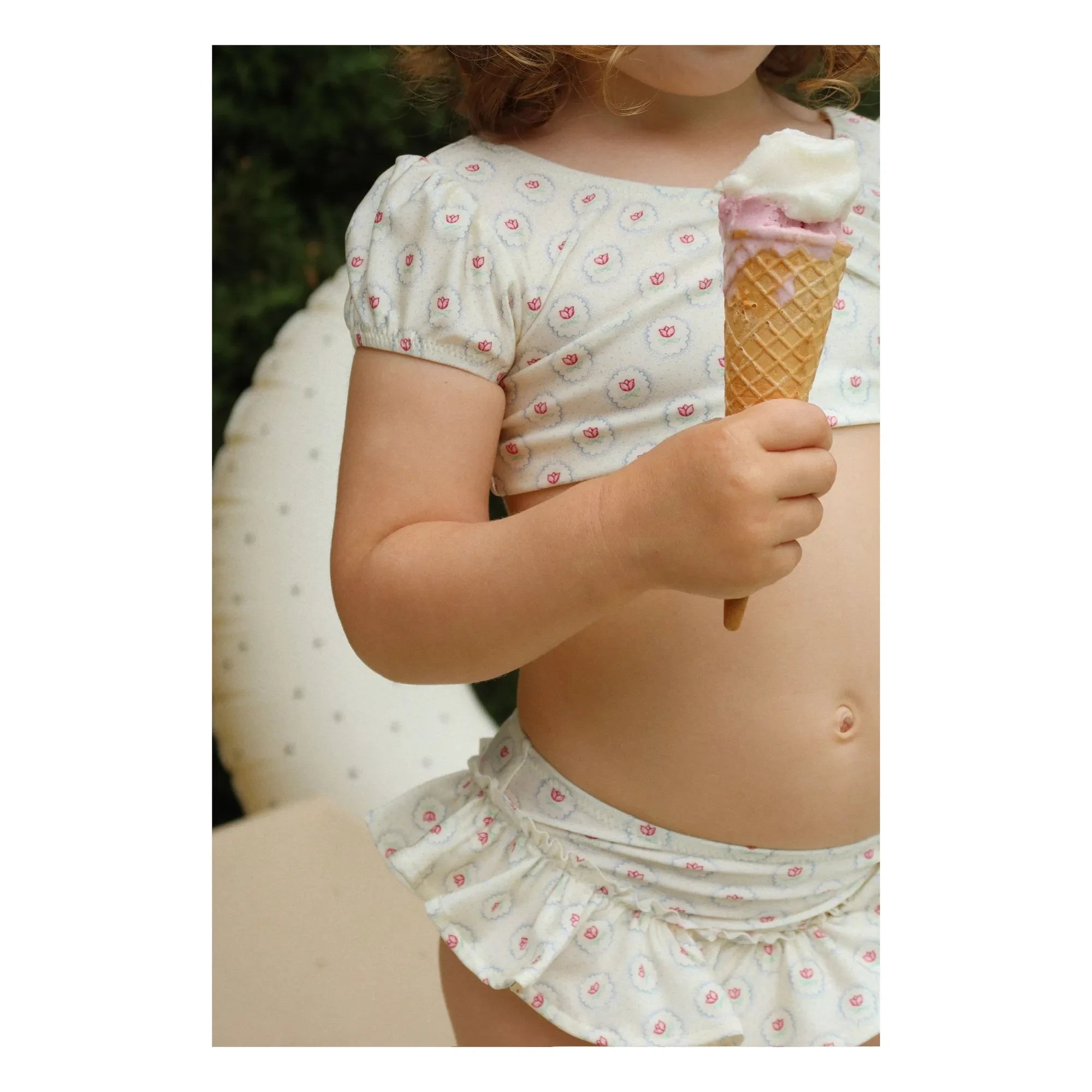 Konges Sløjd - Malti Ruffled Swimsuit Recycled Fibers | Ecru