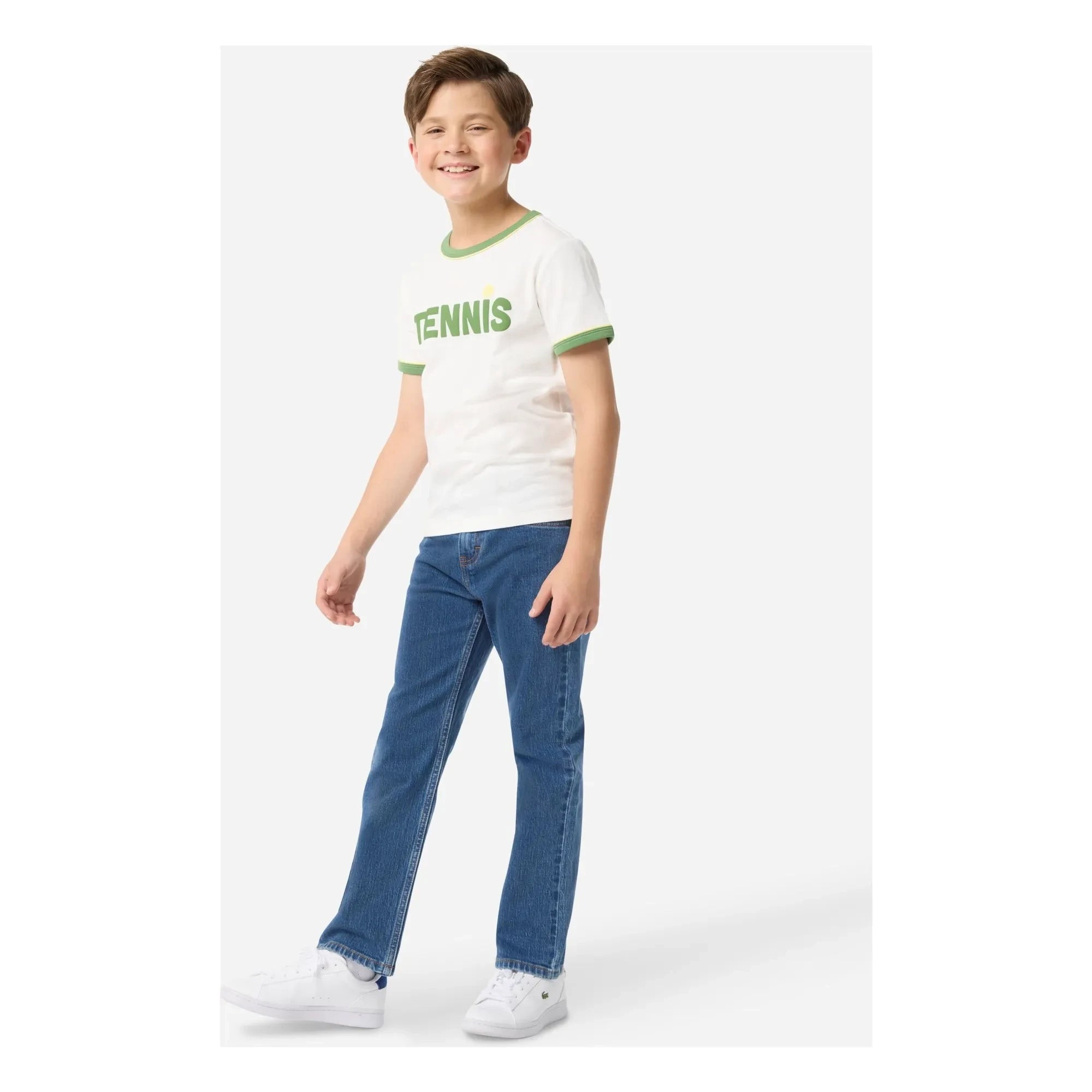 Lacoste - Straight Leg Logo Embroidered Jeans | Light Blue