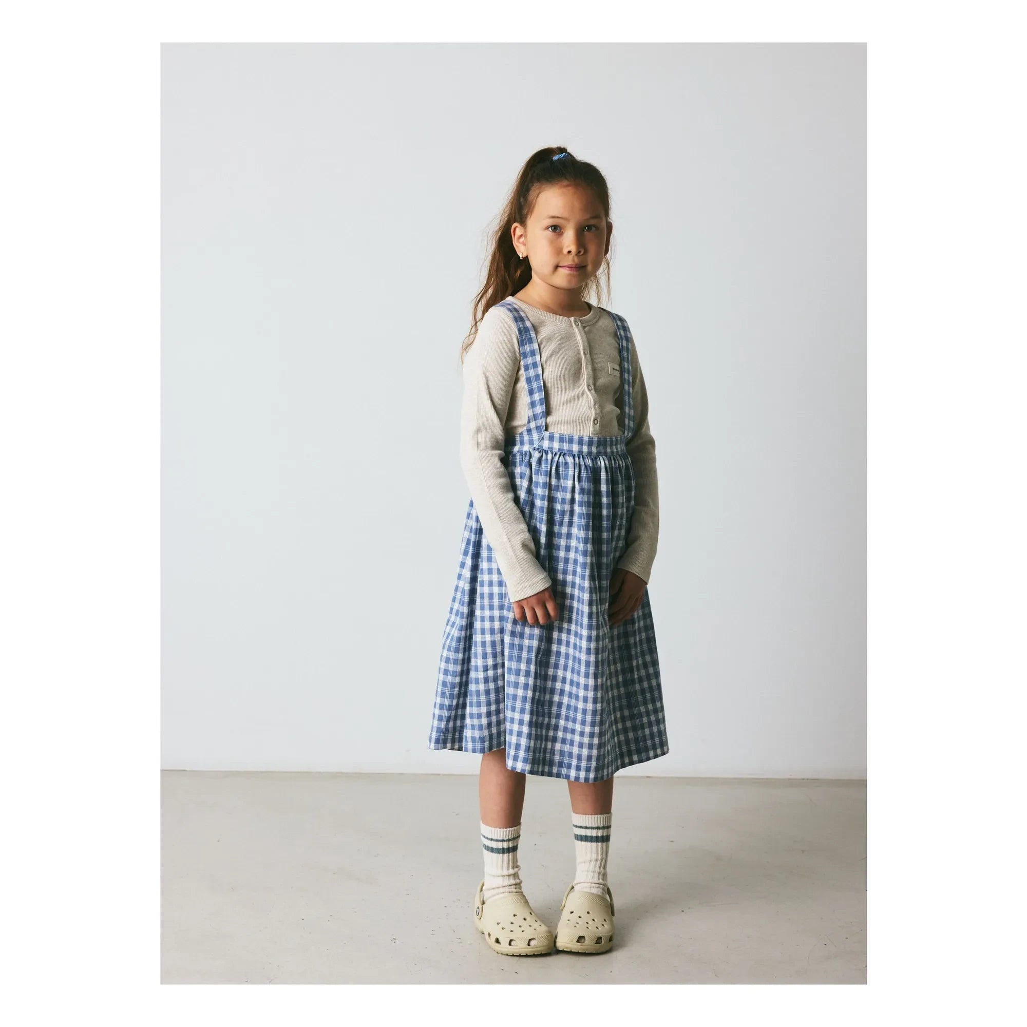 Brunobruno Nation - Emily Dress Linen and organic cotton plaid | Blue