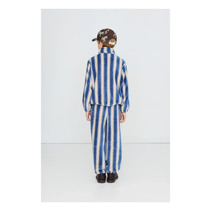 Tinycottons - Striped Fleece Jacket | Petrol Blue