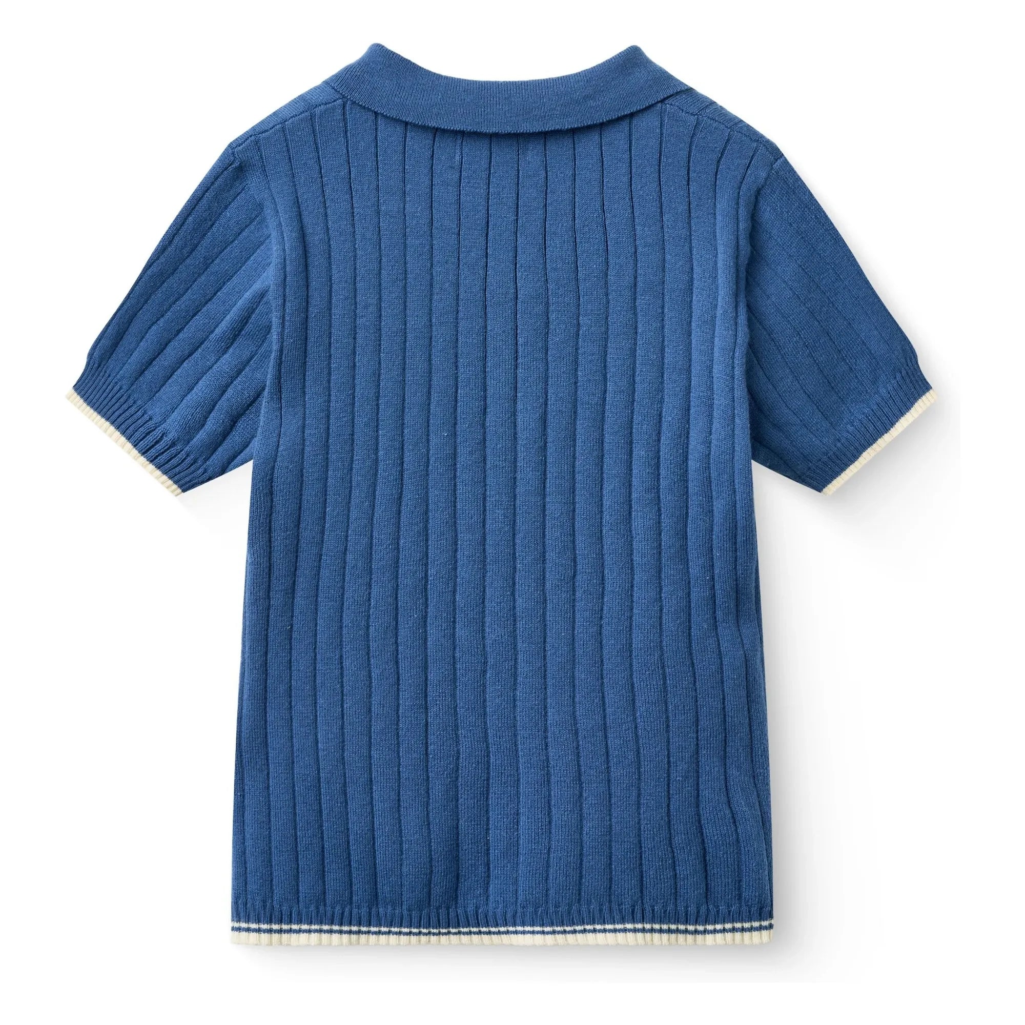 Copenhagen Colors - Ribbed Organic Cotton Polo T-Shirt | Indigo