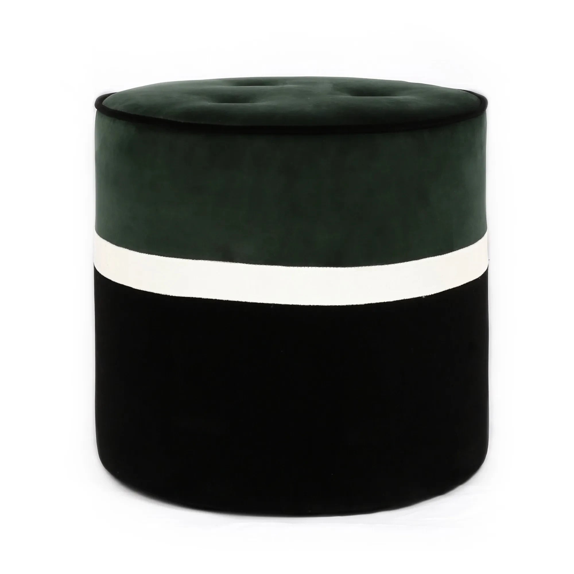 Maison Sarah Lavoine - Leo Kadife Puf | Krom yeşil