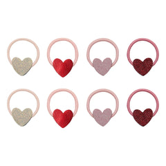 Mimi & Lula - 8-piece Mini Heart Chouchou Set | Pink