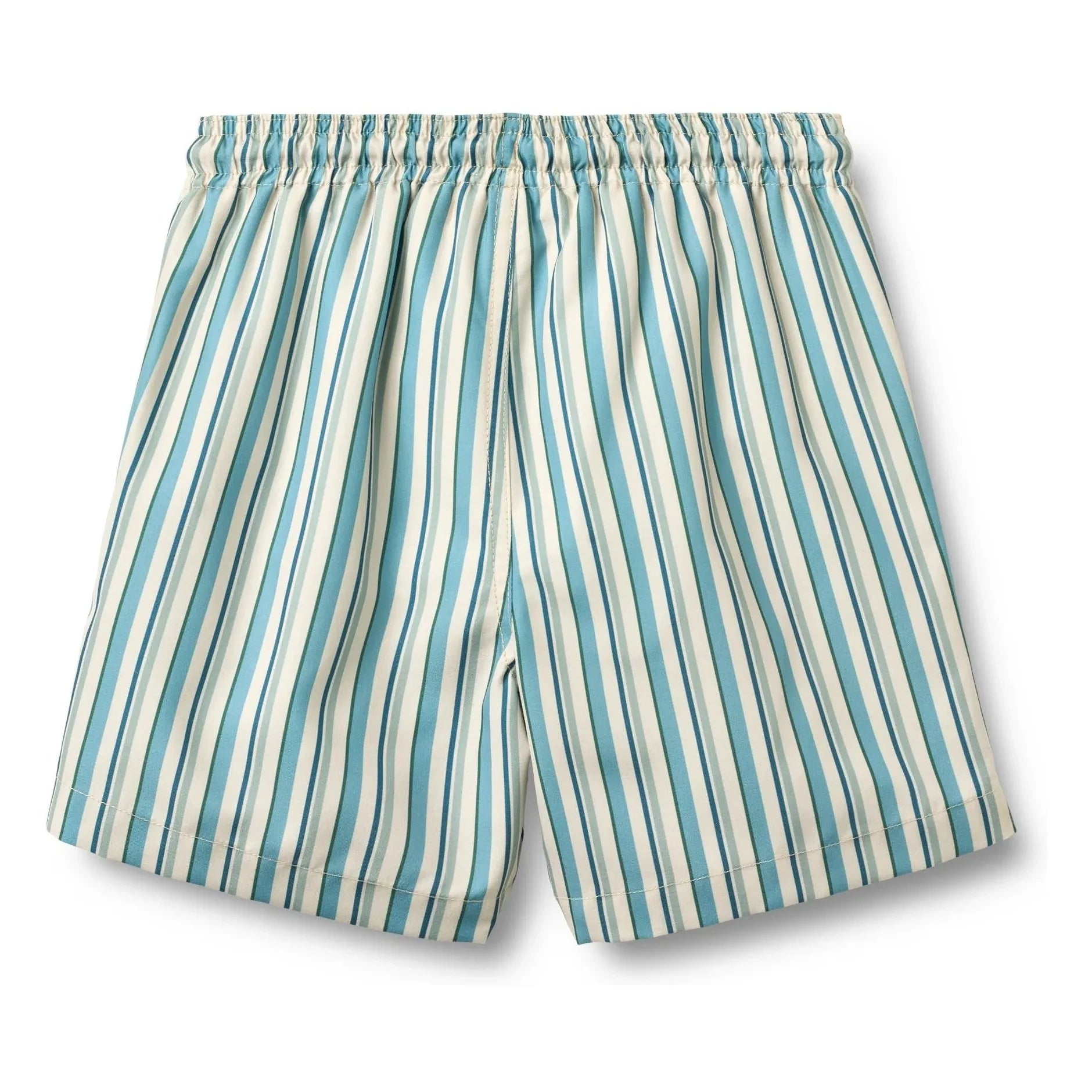 Wheat - Hansi Badge Recycled Fiber Striped Swimsuit Shorts | Blue