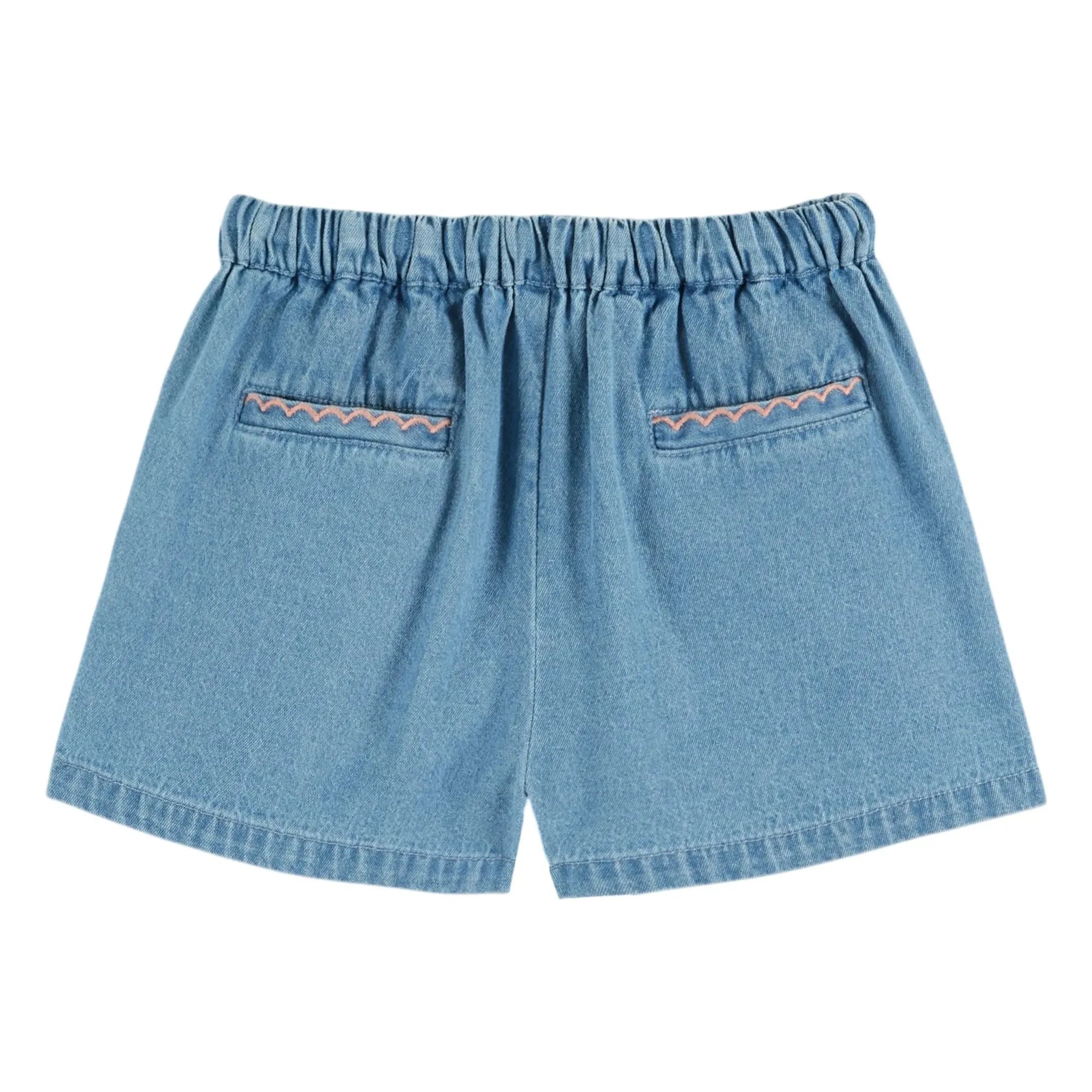 Emile and Ida - Embroidered Denim Shorts | Blue