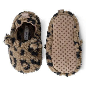 Liewood - Maui Leopard Print, Sherpa-Style Slippers Made from Recycled Fibers | Brown
