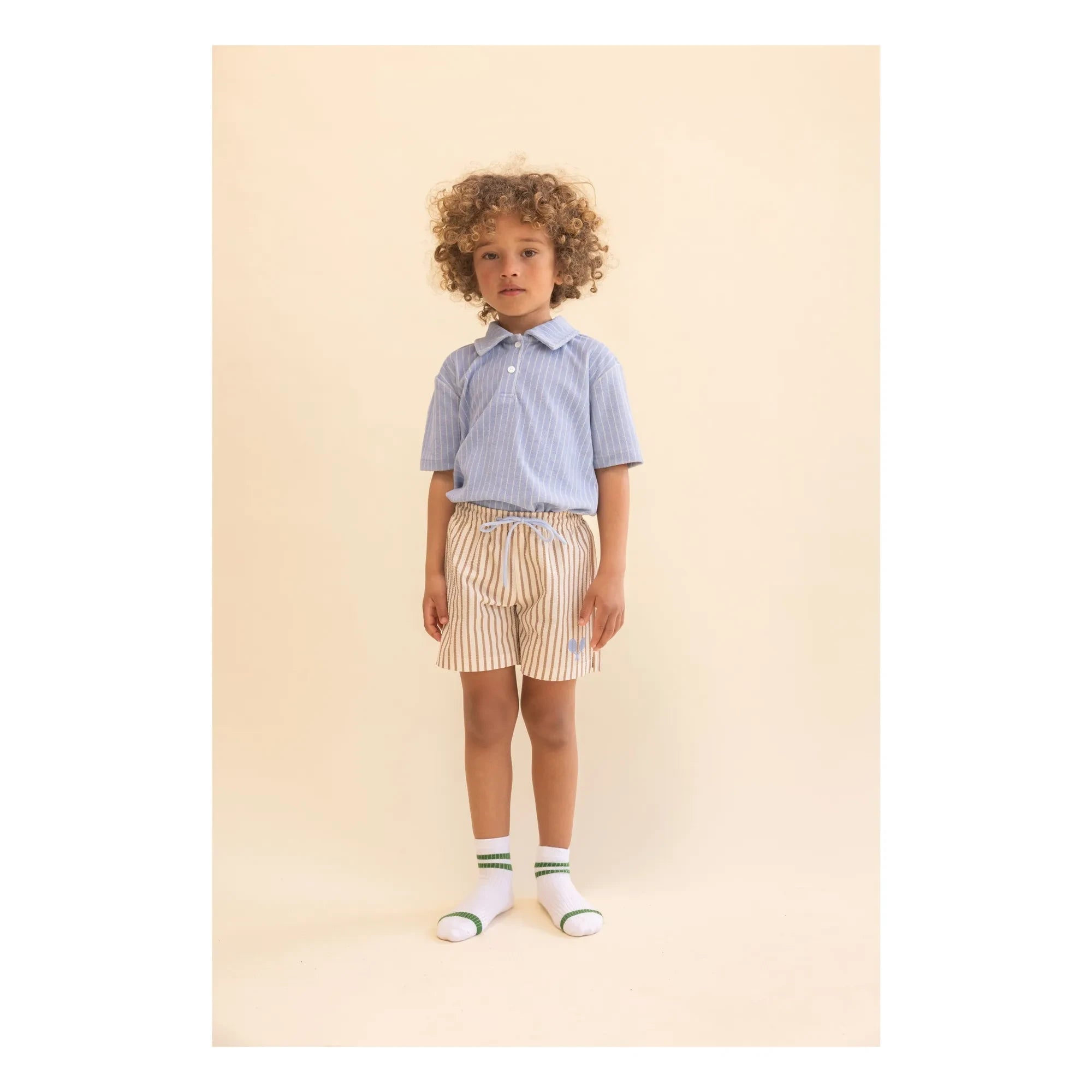 Flöss - Norh Striped Polo T-Shirt | Blue