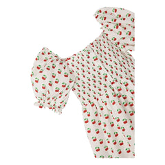 Fabula - Cherry Bubble Balloon Sleeve Dress | White
