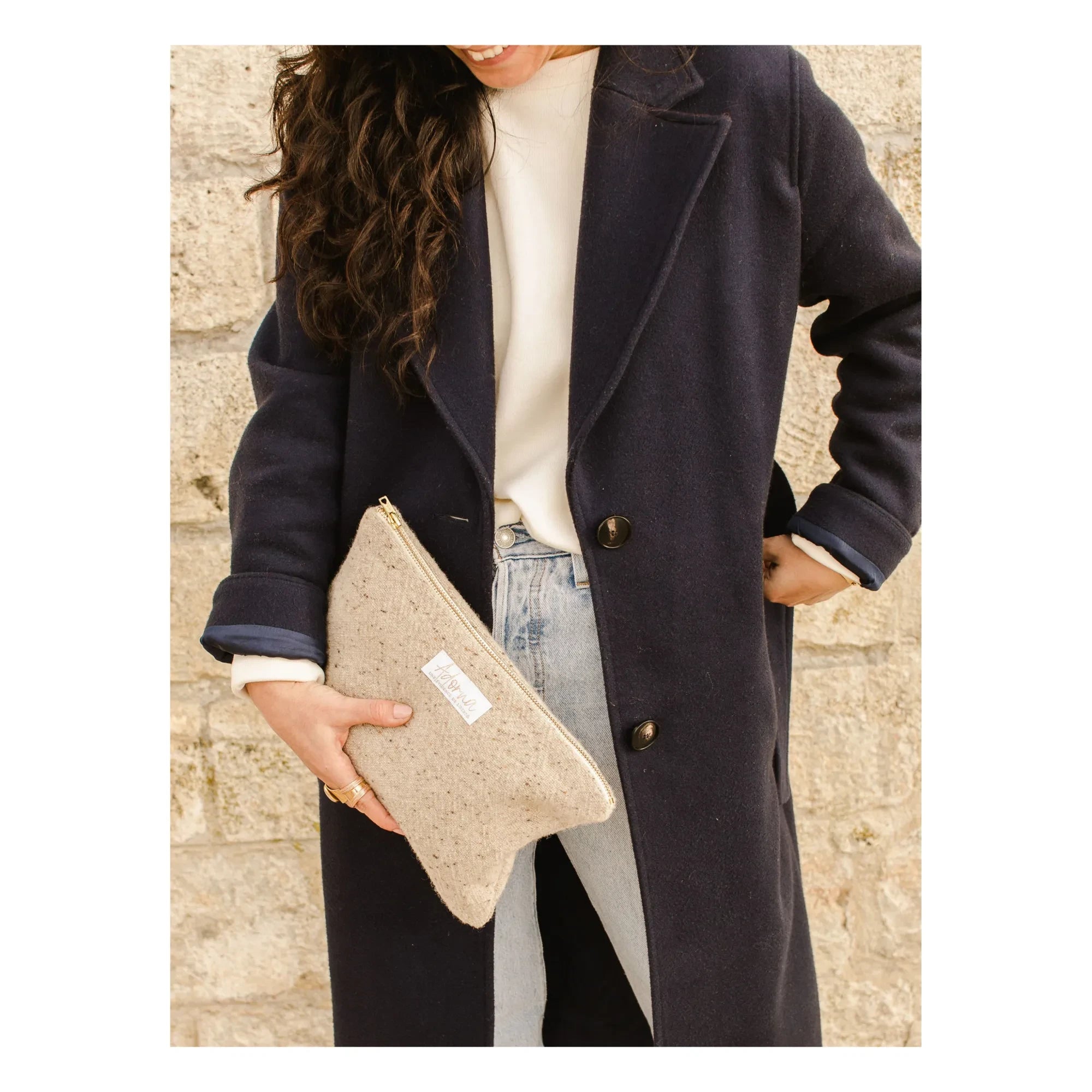 Adorna - Wool and Linen Bag | Heather Beige