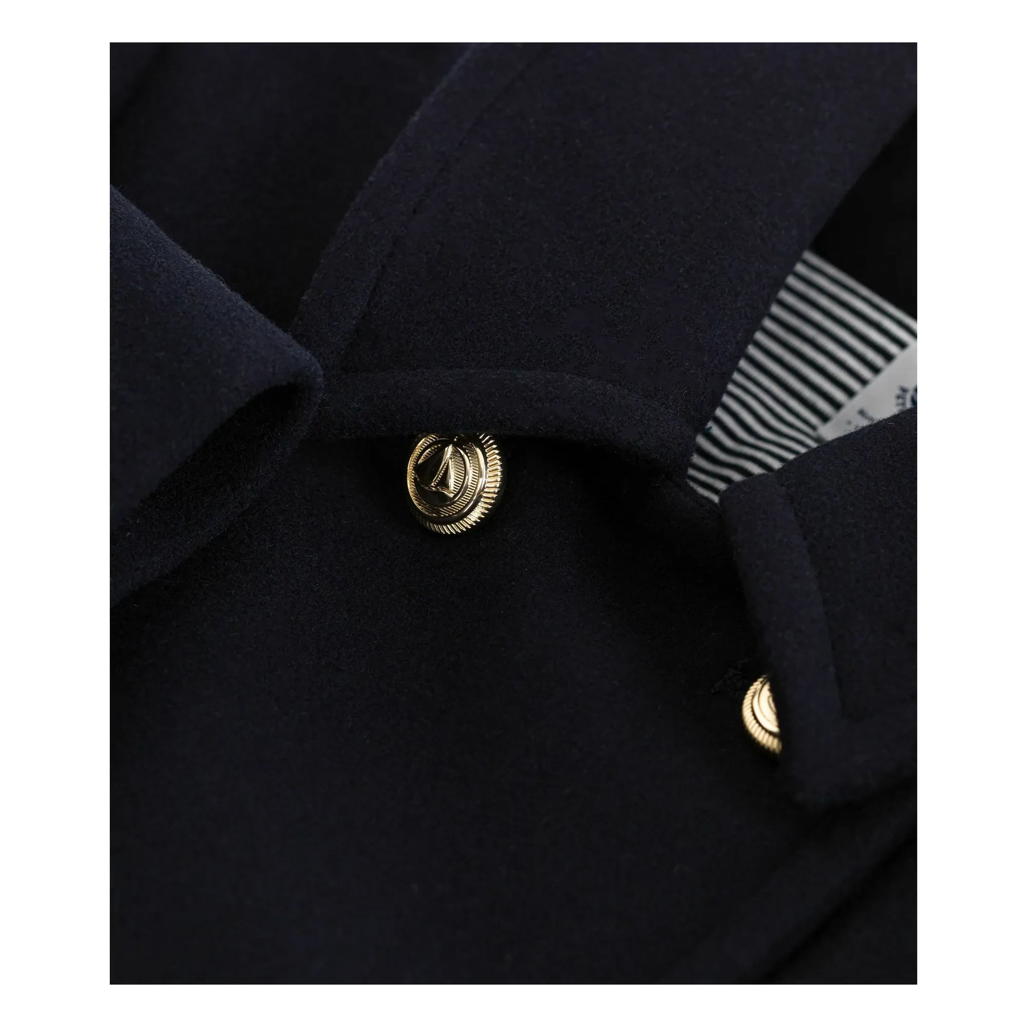 Petit Bateau - Double-breasted wool pea coat | Night Blue