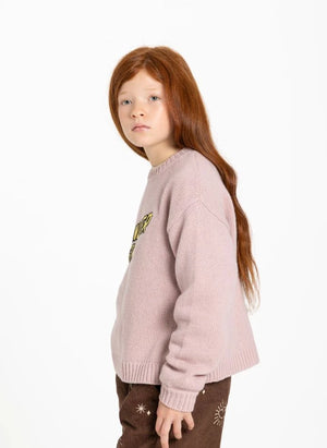Hundred Pieces - Lacy Thunder Girl Merino Wool Sweater | Light Pink
