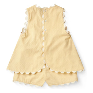 Copenhagen Colors - Organic Cotton, Wavy-Edge Top and Shorts Set | Pale Yellow