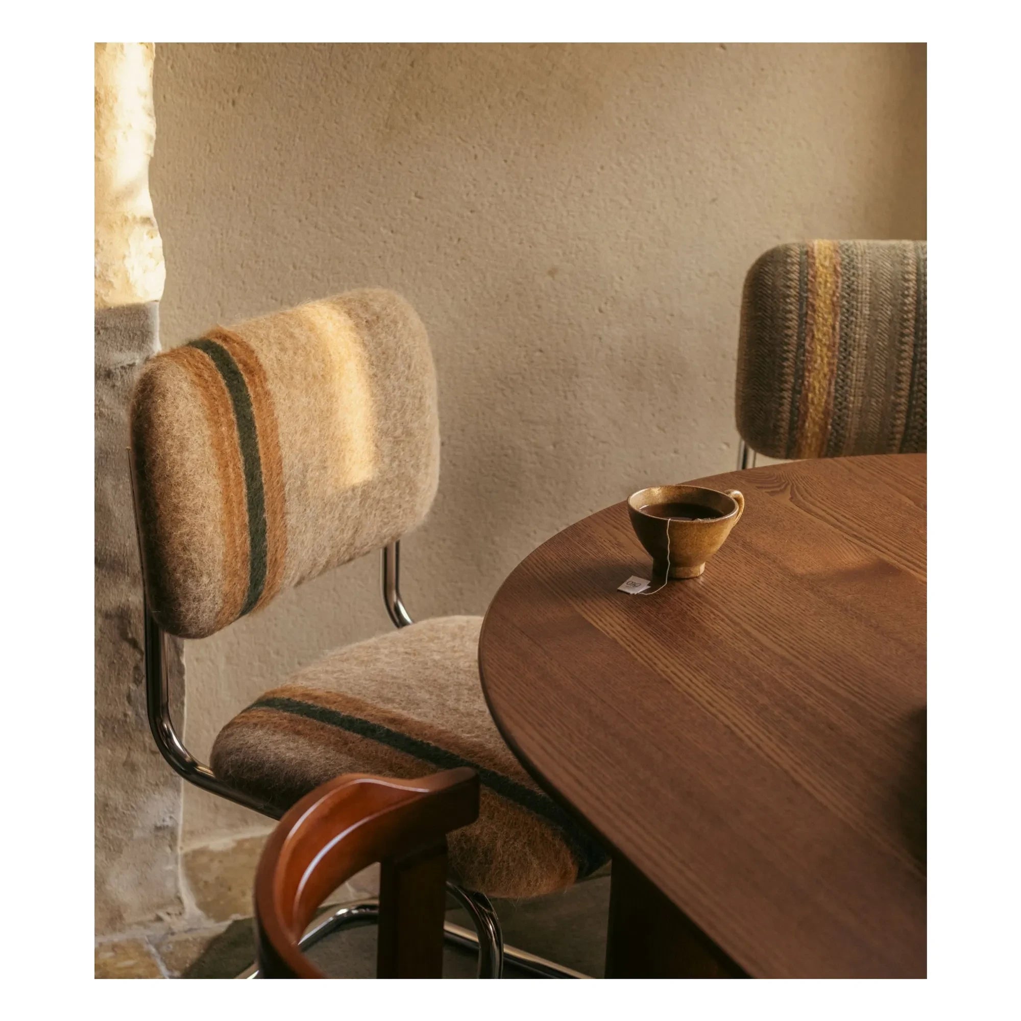The Socialite Family - Classica chair with striped mohair fabric | Brown