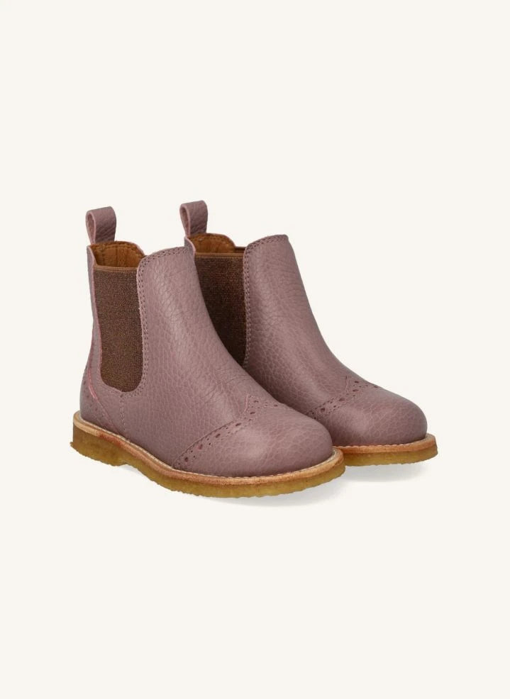 Angulus - Chelsea Brogue Botlar | Toz Pembe