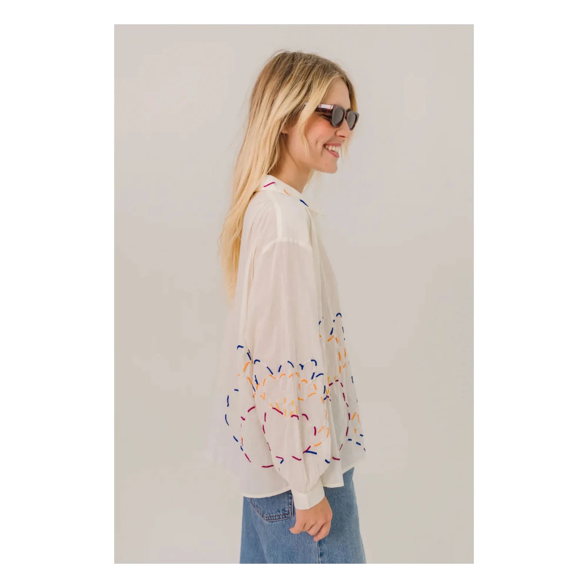 Sacrécoeur - Ali Pivoine Cotton Voile Shirt | White
