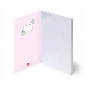 Legami - A5 Çizgili Resimli Sert Kapaklı Defter - Minik Kedi