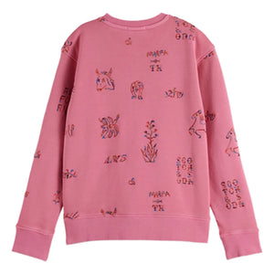 Scotch & Soda - Embroidered Sweatshirt with Horses | Pink
