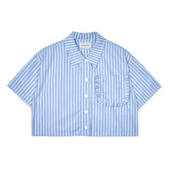Mipounet - Sia Striped Short Shirt | Light Blue
