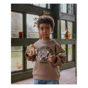 Fliink - Alvin organic cotton sweatshirt | Dark brown