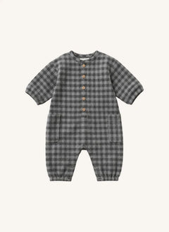 Studio Bohème - Big Papi Vichy Organic Cotton Jumpsuit | Gray