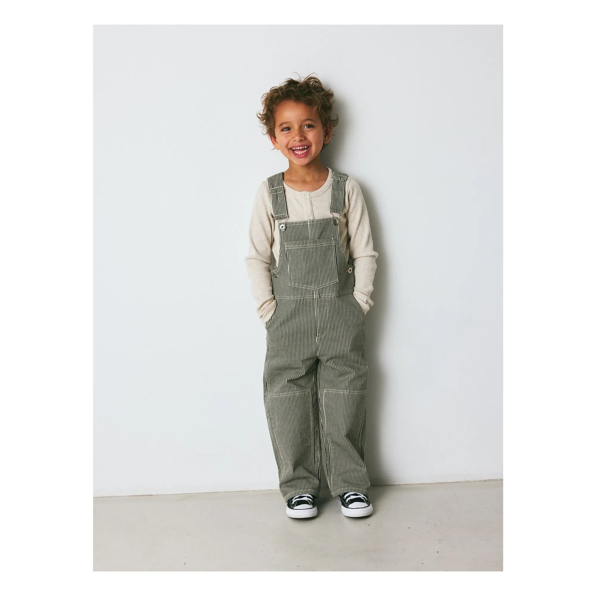 Brunobruno Nation - Harry Organic Cotton Striped Jumpsuit | Dark green
