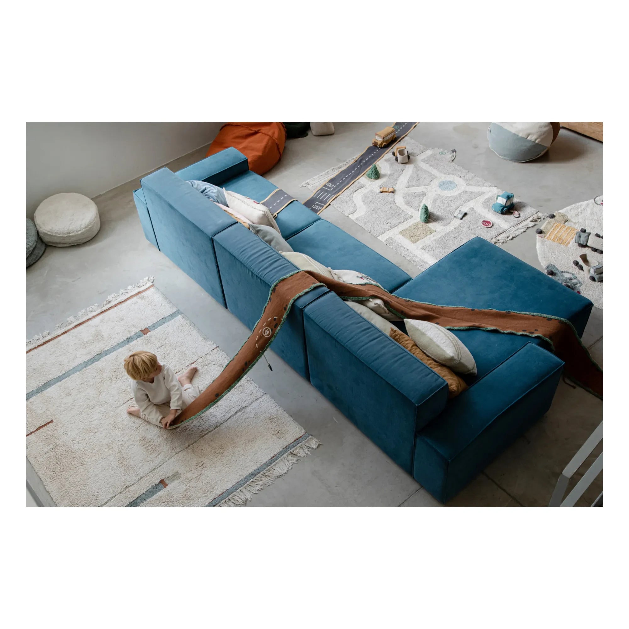 Lorena Canals - Lanes Rug | Gray blue