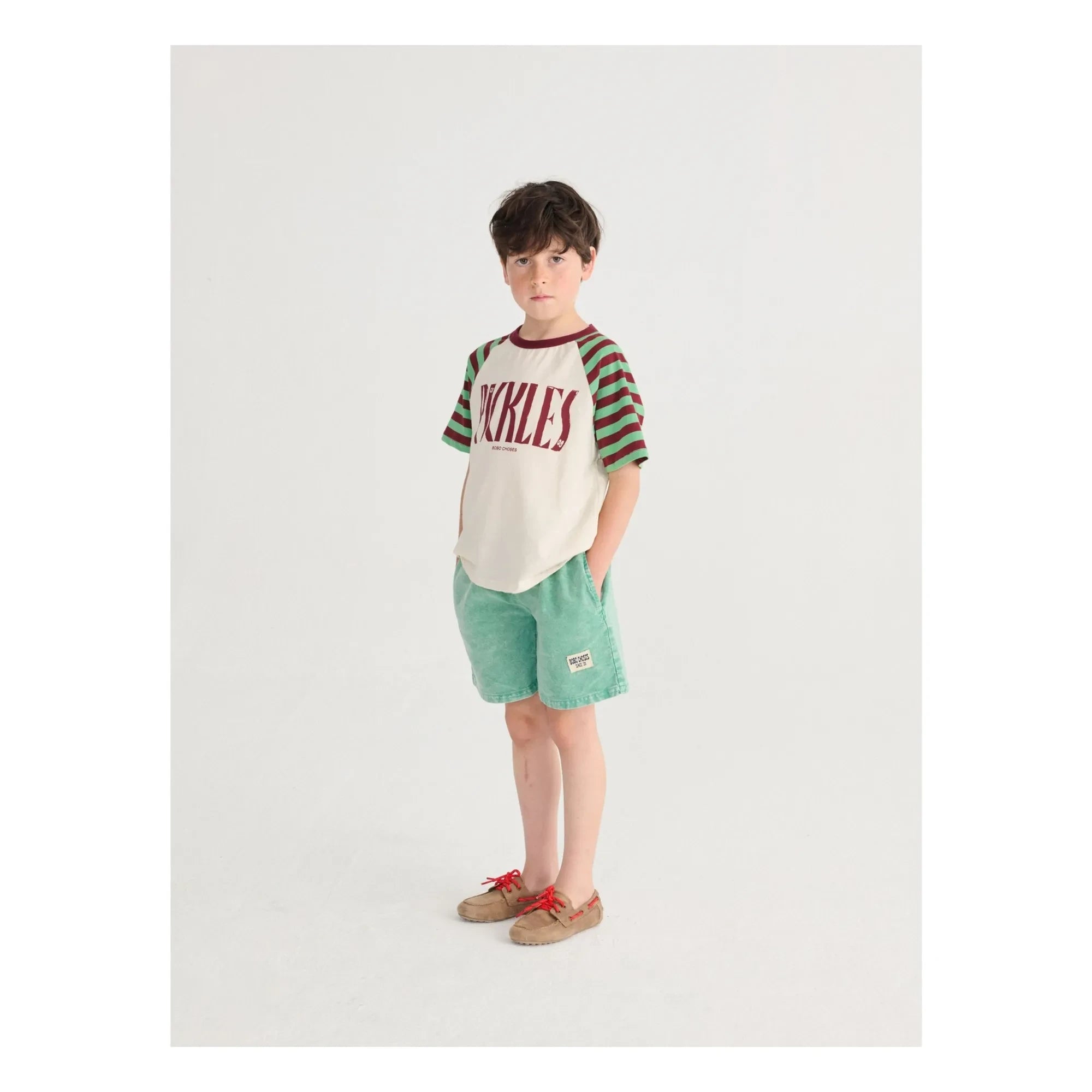 Bobo Choses - Organic Cotton Washed Shorts | Green