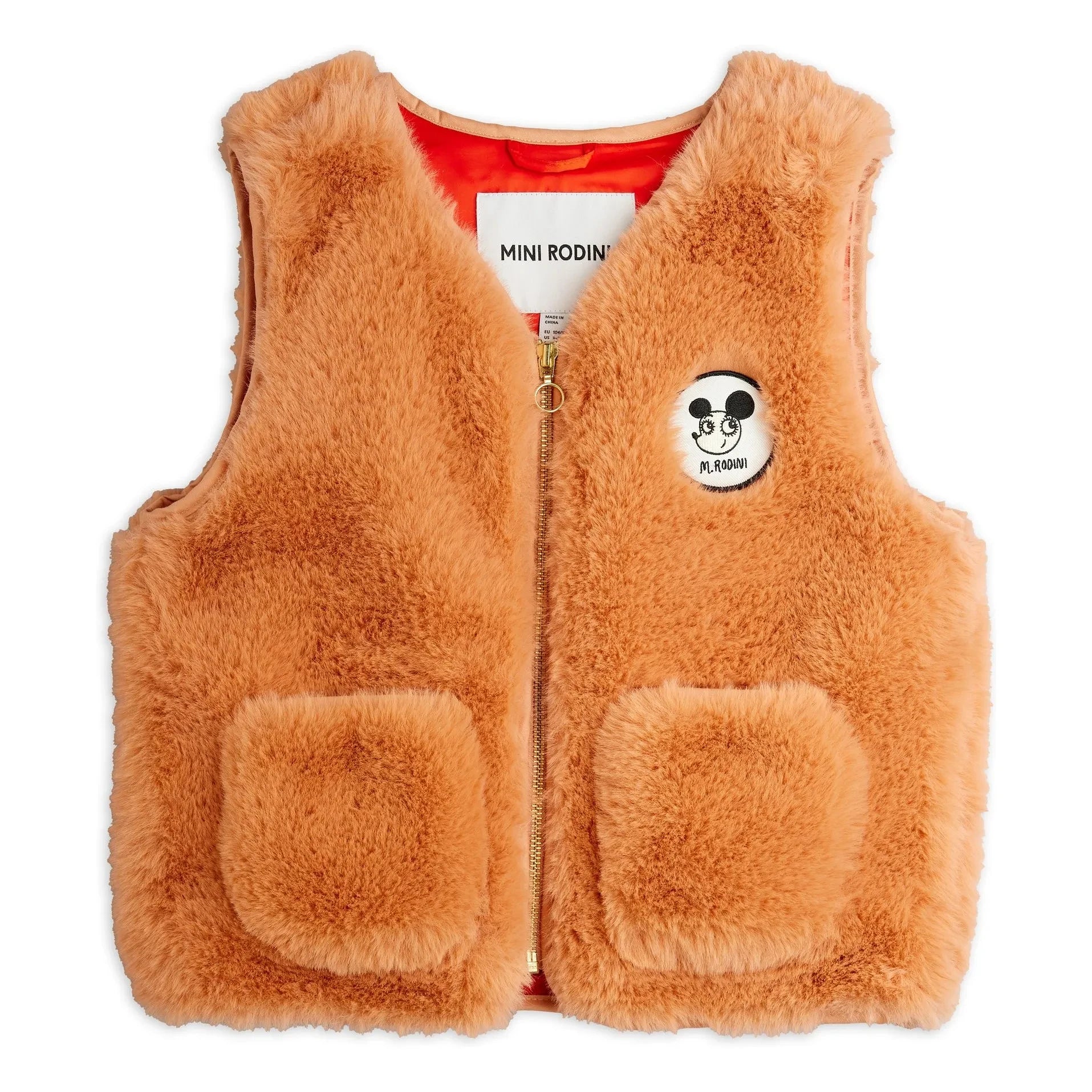 Mini Rodini - Ritzratz Faux Fur Vest | Peach