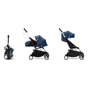 Stokke® - YOYO³ Full Baby Stroller 0+ and 6+ White Frame | Air France Blue