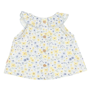Búho - Floral Seersucker Baby Blouse | Light Blue