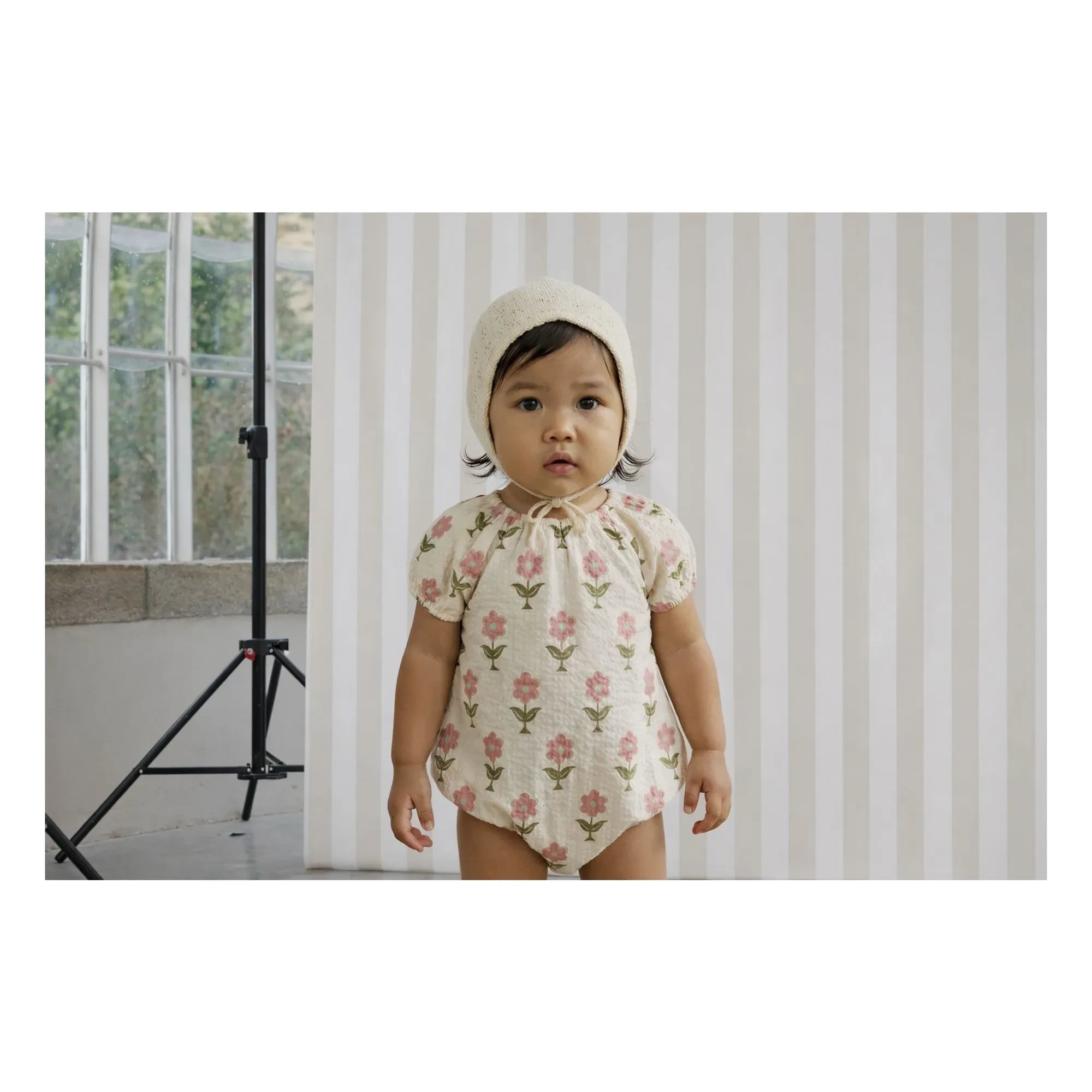 Lililotte - Iris Flowers Organic Cotton Romper | Ivory