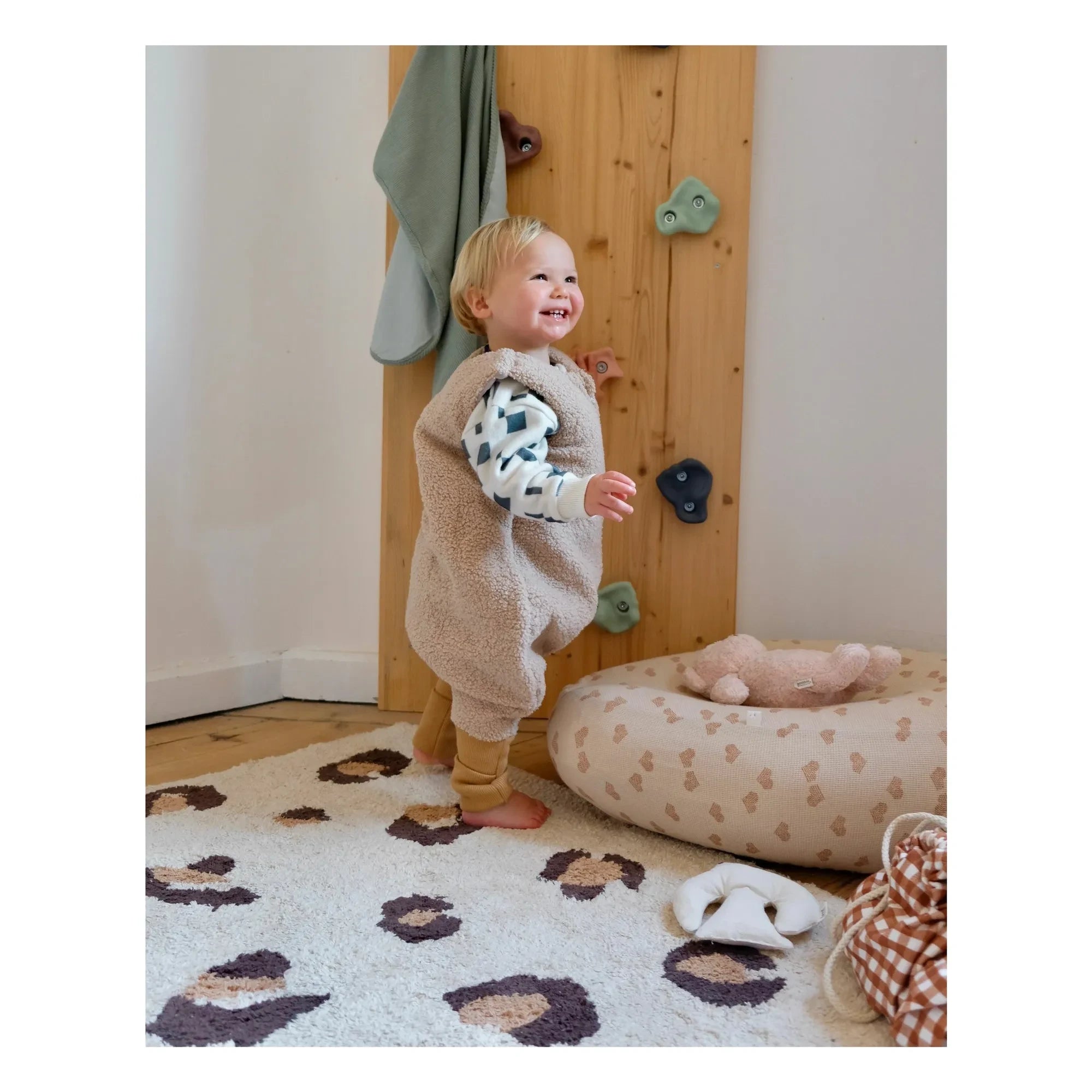 Tante Reine - Organic cotton footed sleeping bag Teddy | Sand