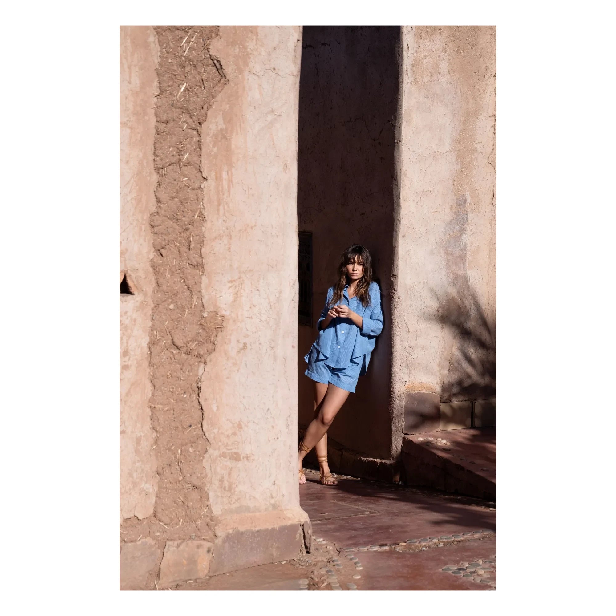 Maison Saint Julien - Ramatuelle Pamuklu Voile Gömlek | Azure Mavi