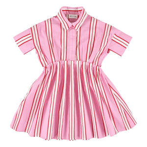 Morley - Striped Xoe Dress | Candy pink