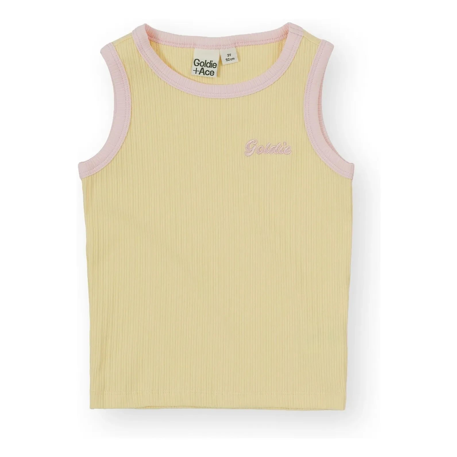 Goldie + Ace - Contrast Ribbed Tank Top | Yellow
