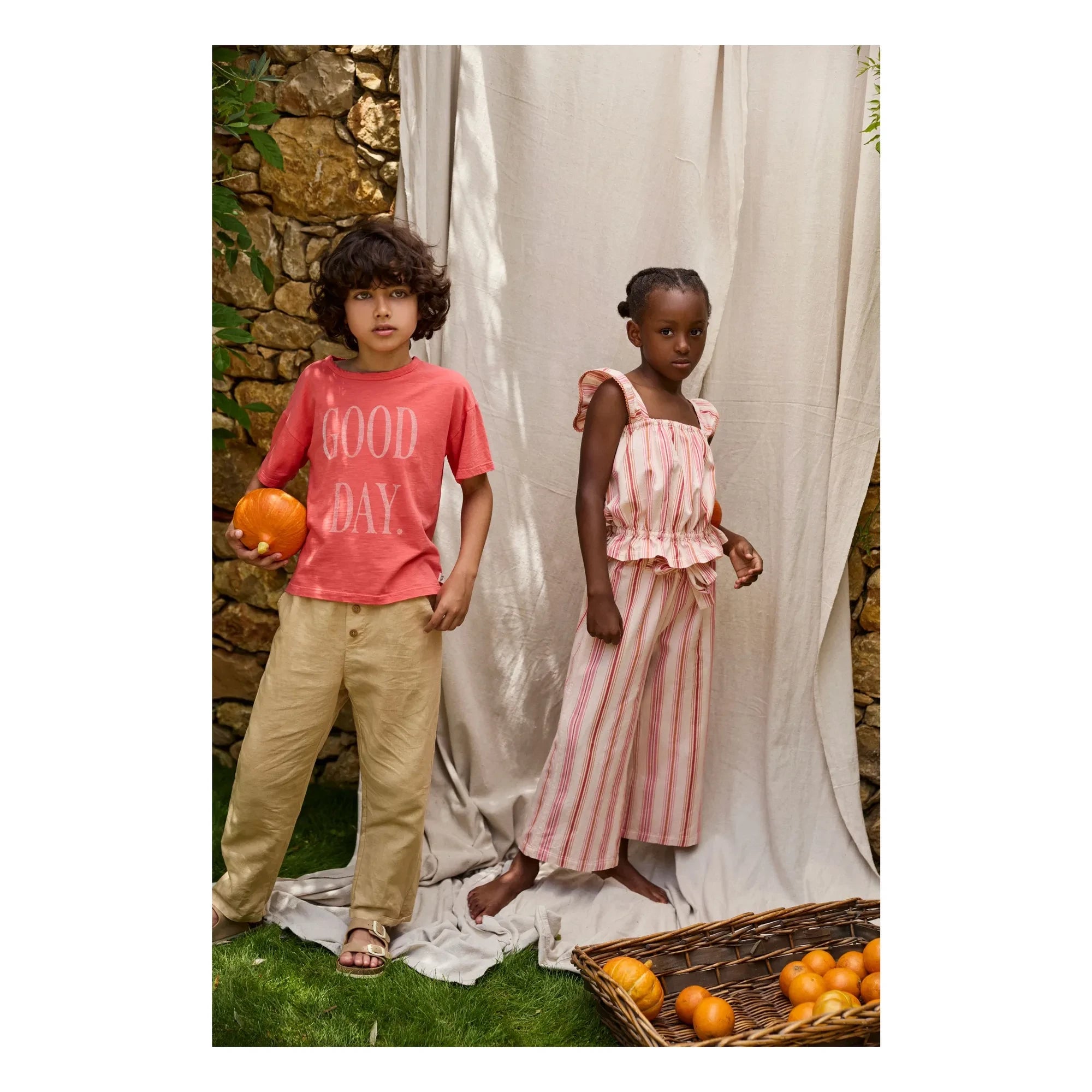 Cozmo - Ava Striped Organic Cotton Top | Pink