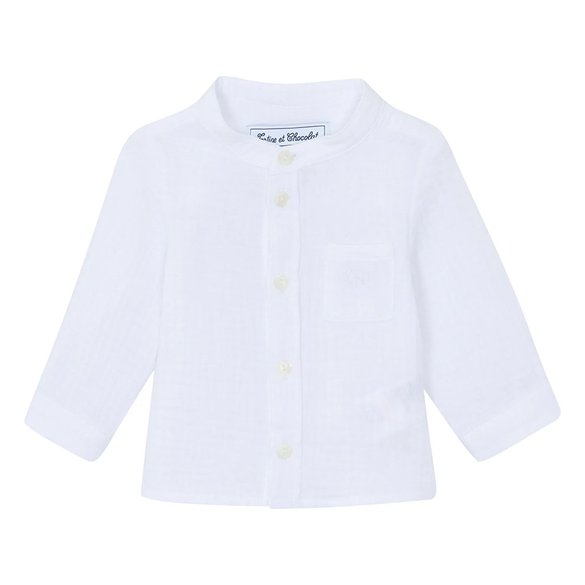Tartine et Chocolat - Cotton Puffed Pocket Shirt | White