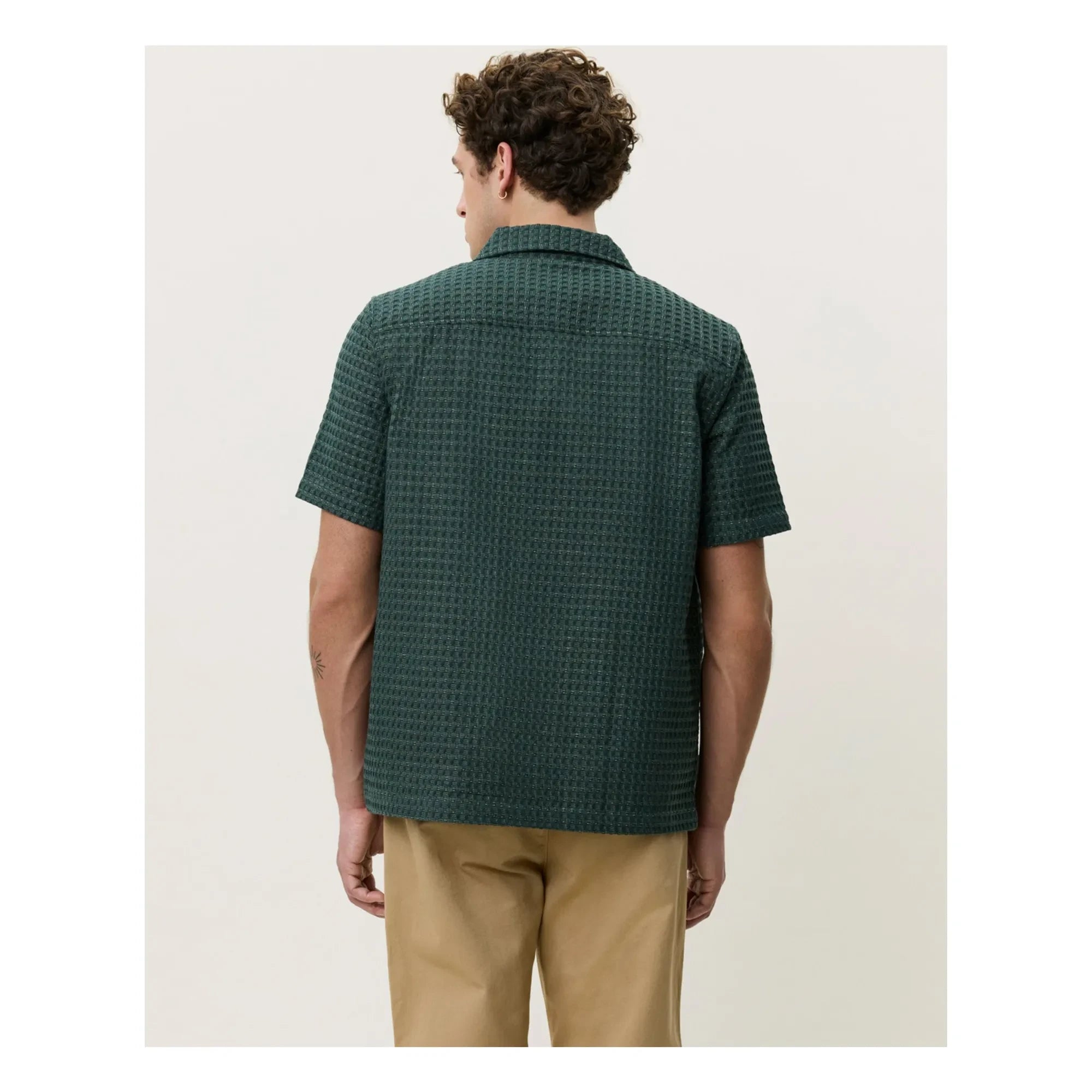 Les Deux - Chack Seersucker Shirt | Dark green