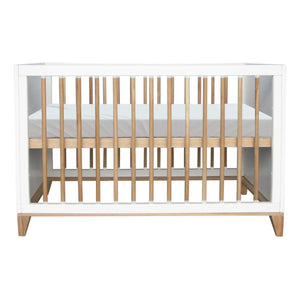 Théo - Nami Sedir ve Rattan Örgü Bebek Yatağı 60x120cm | Beyaz