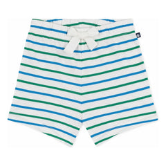 Petit Bateau - Striped fleece shorts | White