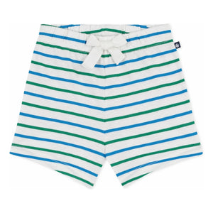 Petit Bateau - Striped fleece shorts | White