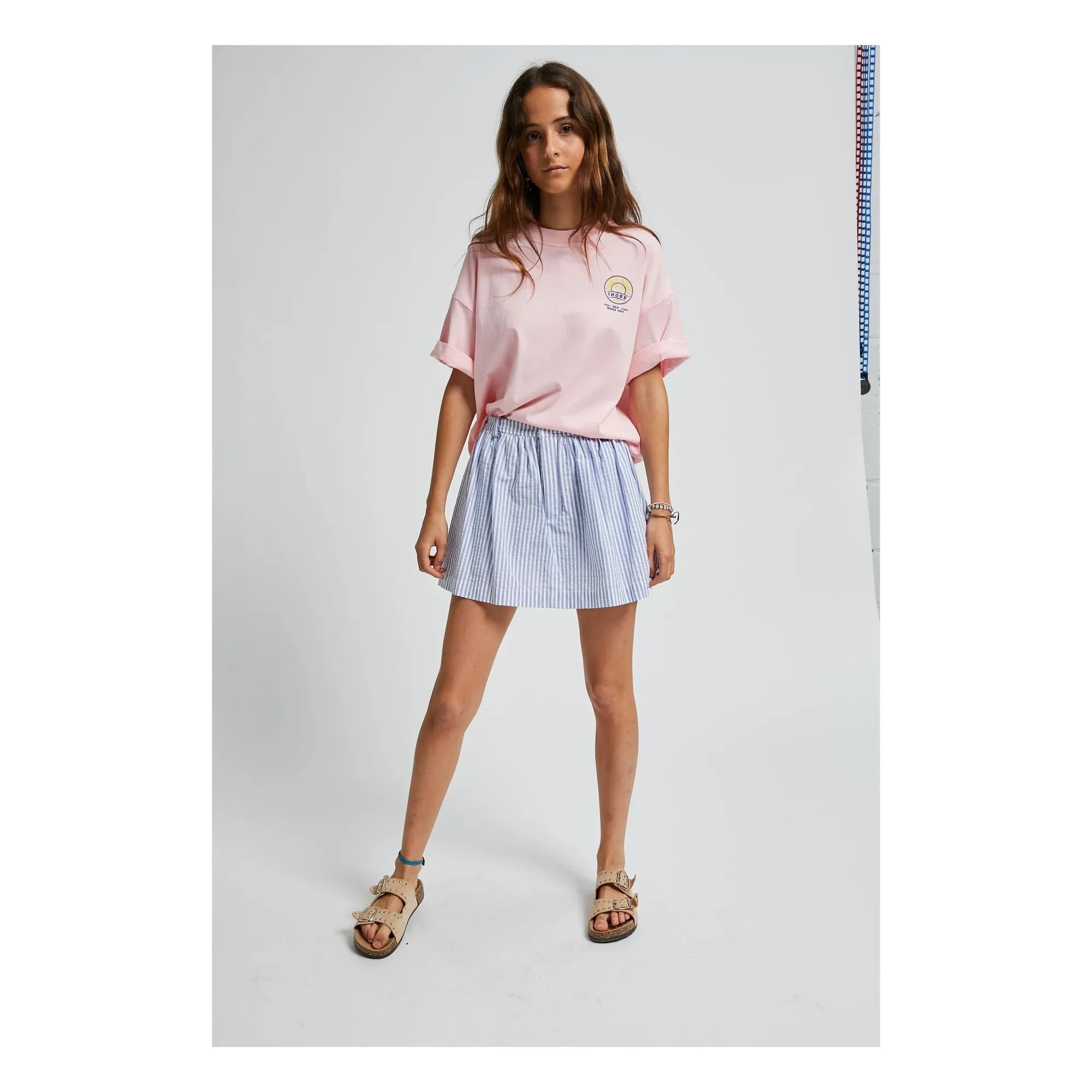 Indee - Striped Vincennes Skirt and Pants | Blue
