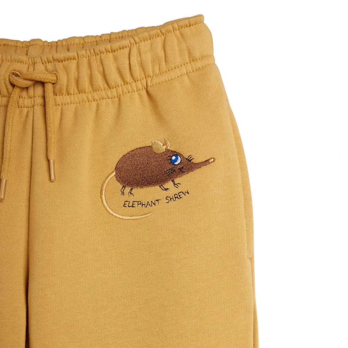 Mini Rodini - Fare işlemeli jogger Organik pamuk | Bej