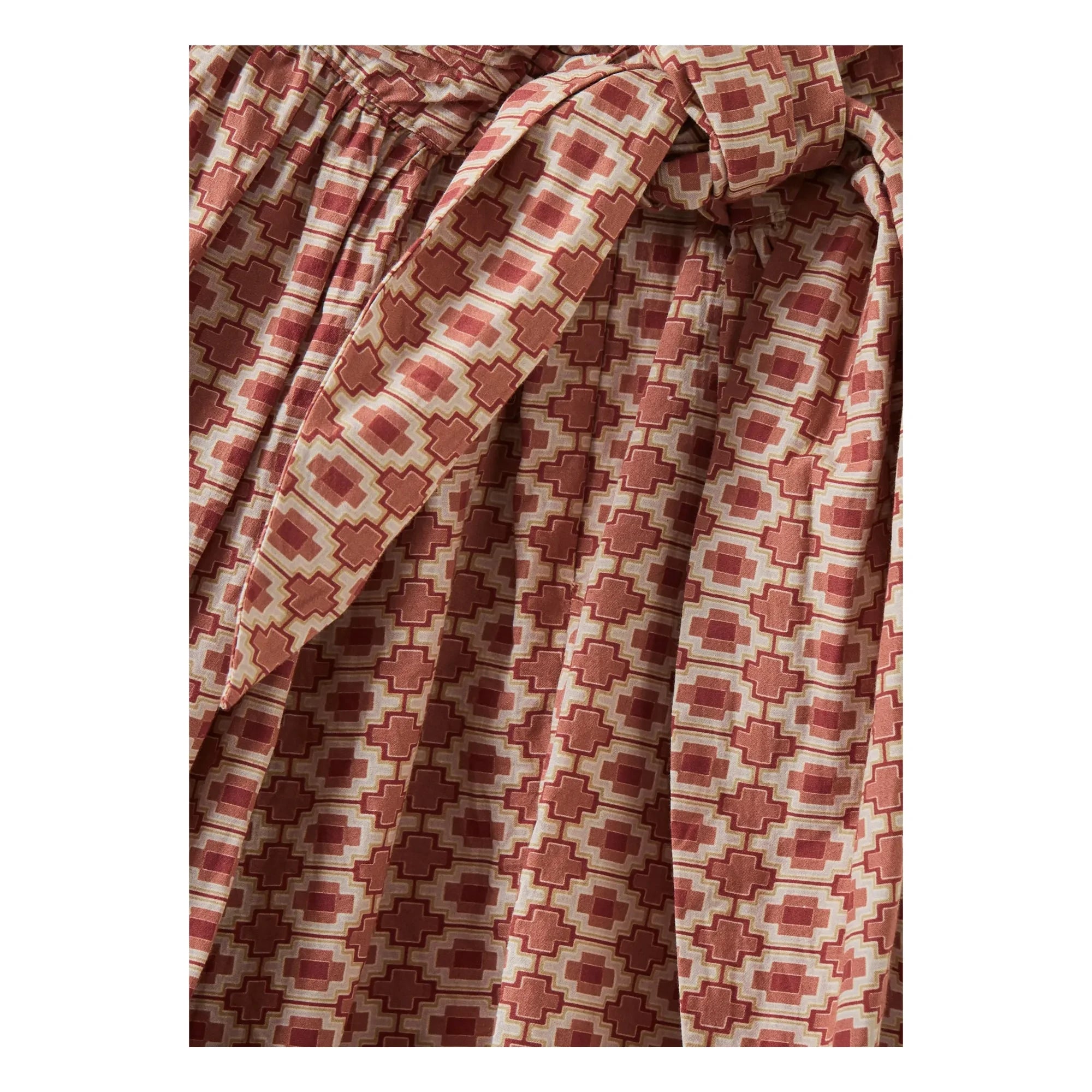 Caramel - Abelia Geometric Dress | Brick Red